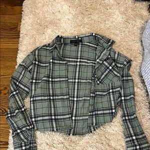 Plaid Green Blouse